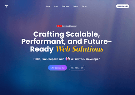 Portfolio Web App || Deepesh Jain Projects || Fullstack